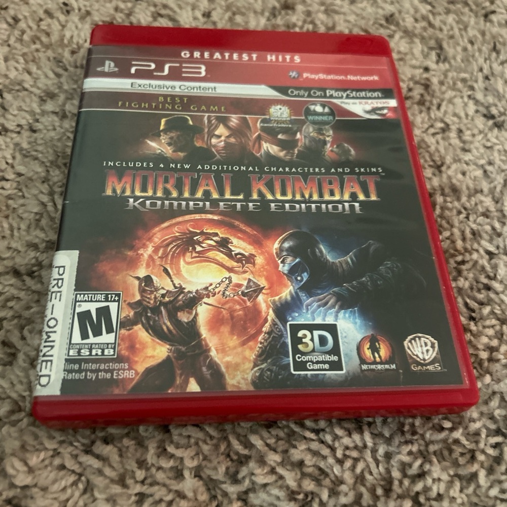 Mortal Kombat Komplete Edition for PS3 - Red Case